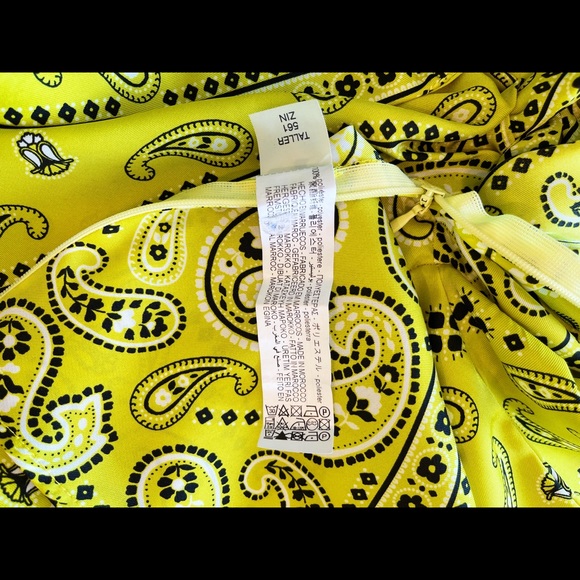 🤩Editors Pick🤩 Zara Yellow/Black Paisley Blouse - Picture 8 of 9